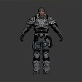 Futuristic Armored Sci Fi Warrior Character Standing Pose With Detailed Armor Design