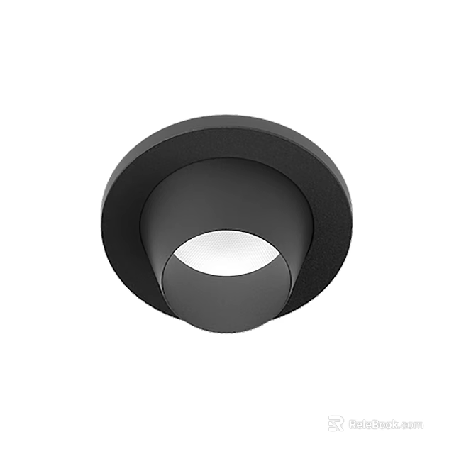 Modern Black Downlight Spotlight With Sleek Circular Design For Ceiling Mounting 3d model