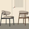 Smart Design Modern Upholstered Dining Chairs With Wooden Legs And Curved Back