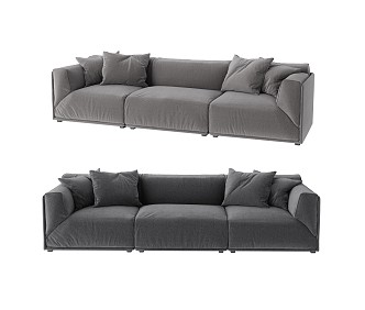 modern three-seat sofa double sofa 3d model