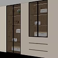 Modern Wardrobe Interior Design With Glass Doors Wooden Elements And Drawers