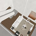 Modern Duplex Living Room Interior With Staircase Sofa And Decorative Painting