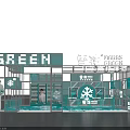 Snow Beer Marrs Green Display Booth With Transparent Design And Green Theme Featuring People Inside