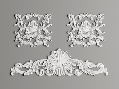 European-style carved 3d model