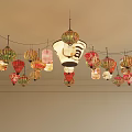 Colorful Paper Lantern Chandeliers Hanging From Ceiling With Various Colors And Styles