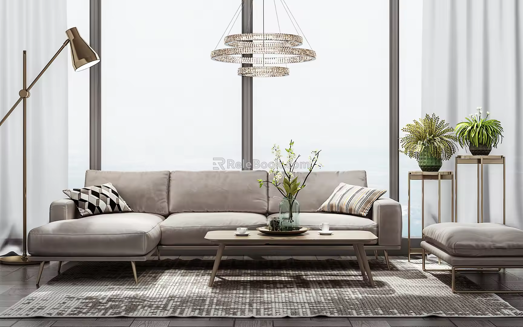 Modern Sofa Coffee Table Combination Sofa Coffee Table Accessories Combination 3d model