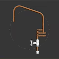 Copper Piping System With Curved Design White Fittings And Industrial Components