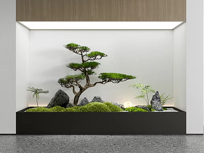 Modern New Chinese Style Indoor Landscape Green Plant Garden Green Plant Pile 3d model