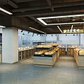 Spacious Supermarket Department Store Interior With Product Shelves And Display Counters