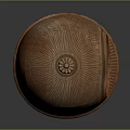 Wooden Decorative Furniture With Spiral Column Carved Details And Round Base