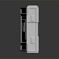 Gray Storage Cabinet With Door Top Cover And Structural Design On Reflective Dark Background