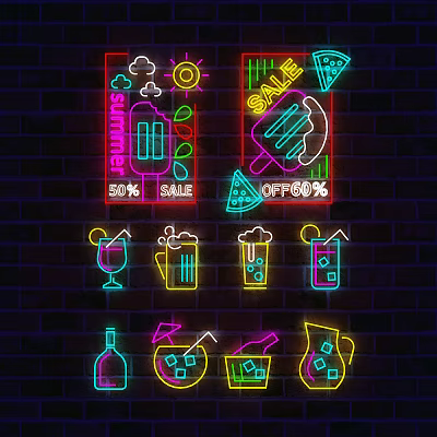 Modern Decorative Light Cold Drink Bar Neon Light 3d model Modern Decorative Light Cold Drink Bar Neon Light 3d model