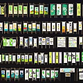 Multiple Colorful Billboards With Various Designs Text Elements And Arranged Layouts