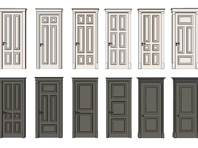 American door combination 3d model
