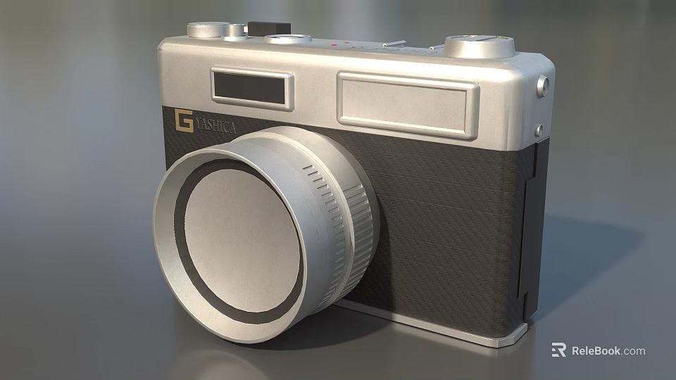 LUMIX Retro Digital Camera With Large Lens Silver Black Body And Control Buttons 3d model 