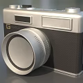 LUMIX Retro Digital Camera With Large Lens Silver Black Body And Control Buttons