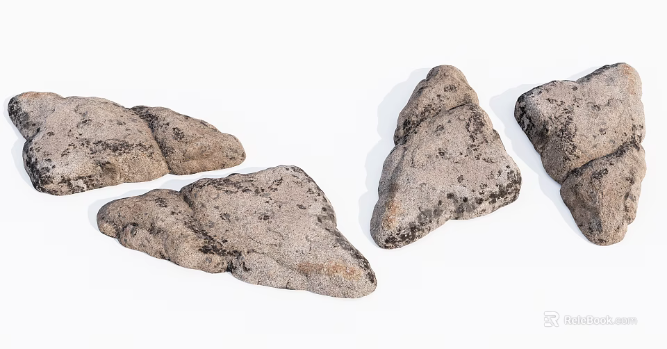 Natural Stone And Wood Decorative Elements For Home Interior Design 3d model