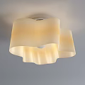 Elegant Modern Ceiling Light With White Wave Shade And Warm Glow 3d model