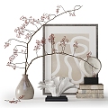 Desktop ornaments vase books 3d model