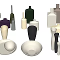 Elegant Modern Ceramic Vessels Collection With Various Colors And Unique Shapes 3d model