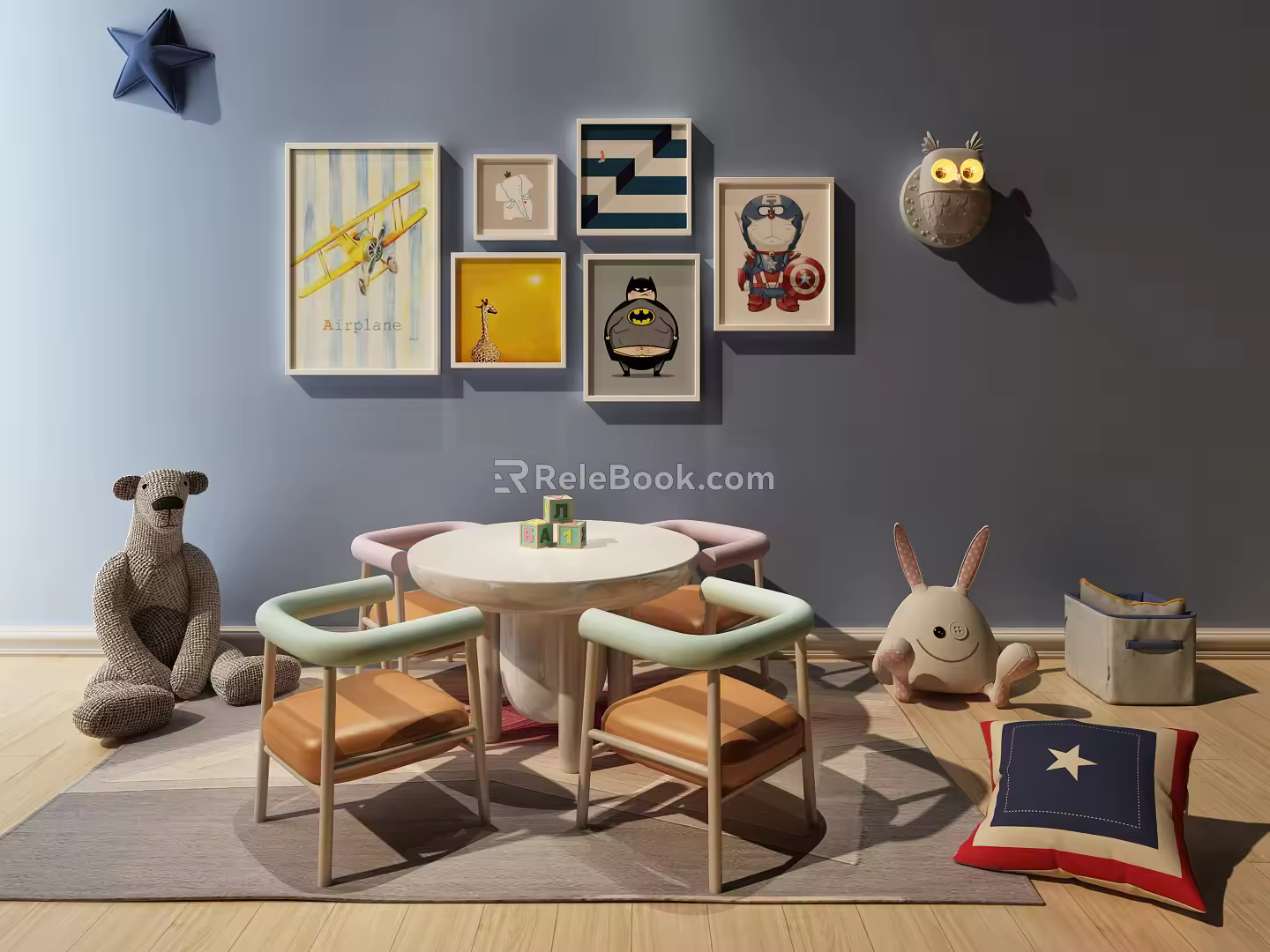 Nordic Children's Tables and Chairs 3d model