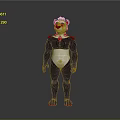 Feline Themed 3D Game Movie Character With White Head Gray Body And Colorful Eyes