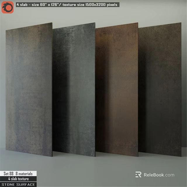 Metal Plates With Various Colors And Textured Surfaces Arranged Together 3d model 