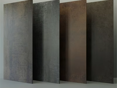 Metal Plates With Various Colors And Textured Surfaces Arranged Together 3d model