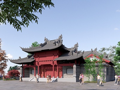 Chinese-style ancient public buildings model