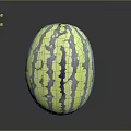 Fresh Yellow And Purple Striped Round Watermelon With Vibrant Exterior And Smooth Texture