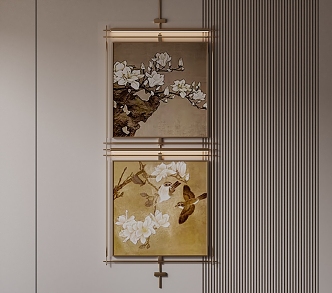 Quiet Wind Wall Lamp Hanging Painting New Chinese Style Wall Lamp Hanging Painting 3d model