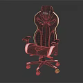 Modern Black And White Leather Gaming Chair With Adjustable Armrests And Swivel Wheels
