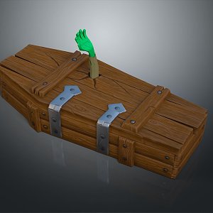 Wooden Coffin Artifacts Ancient Wooden Coffin European Coffin 3d model