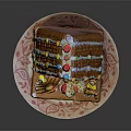 Festive Gingerbread House With Frosting Decorations Colorful Candies And Gingerbread Men On Plate