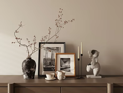 Zen ornaments potted combination ornaments 3d model