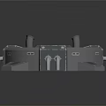 Futuristic Industrial Mechanical Device With Circular Base Metal Bolts Pipes And Vent Grilles