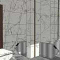 Contemporary Reception Space With Marble Walls And Modern Front Desk Design