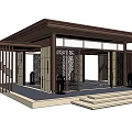 New Chinese-style Corridor Frame Residential Corridor Frame 3d model