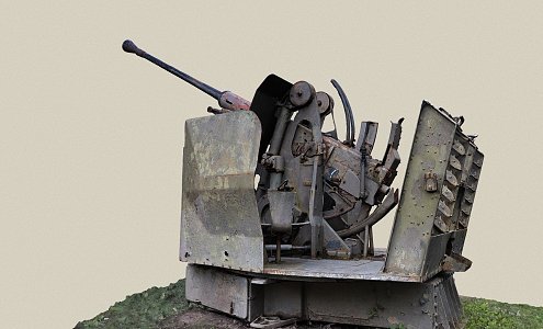 Modern Artillery Antiaircraft Gun 3d model