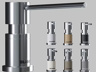 BLANCO Modern Stainless Steel Bathroom Accessories with Assorted Color Soap Dispensers 3d model