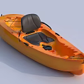 Orange Recreational Kayak With Black Seat And Comfortable Cockpit Design