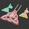 Elegant Silver Celtic Triquetra Jewelry Set with Intertwined Triangles Pendant and Earrings