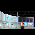 Nihon Kohden Exhibition Booth With Modern Design Display Screens And Geometric Backdrop Wall