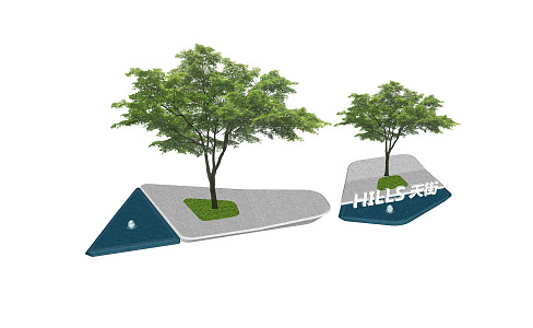 Modern Tree Pond Special-shaped Drop Water Pond Characteristic Commercial Axis Entrance Waterscape Tree 3d model