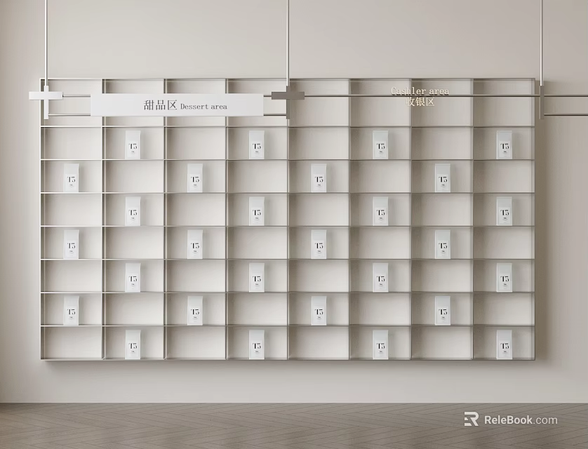 Modern White Wall Mounted Storage Shelf With Multiple Compartments And Open Design 3d model