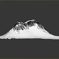 Snowy Mountain Terrain Model Featuring Sharp Peak Snow Covered Slopes And Exposed Black Rocks 3d model
