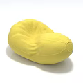 Yellow Soft Rounded Single Chair With Plush Cushion And Comfortable Design 3d model