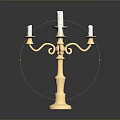 Elegant Golden Candelabra With Five White Candles Classic Design Home Decor