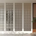 Modern glass brick partition 3d model