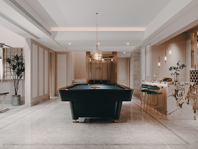 Light Luxury Billiards Room model